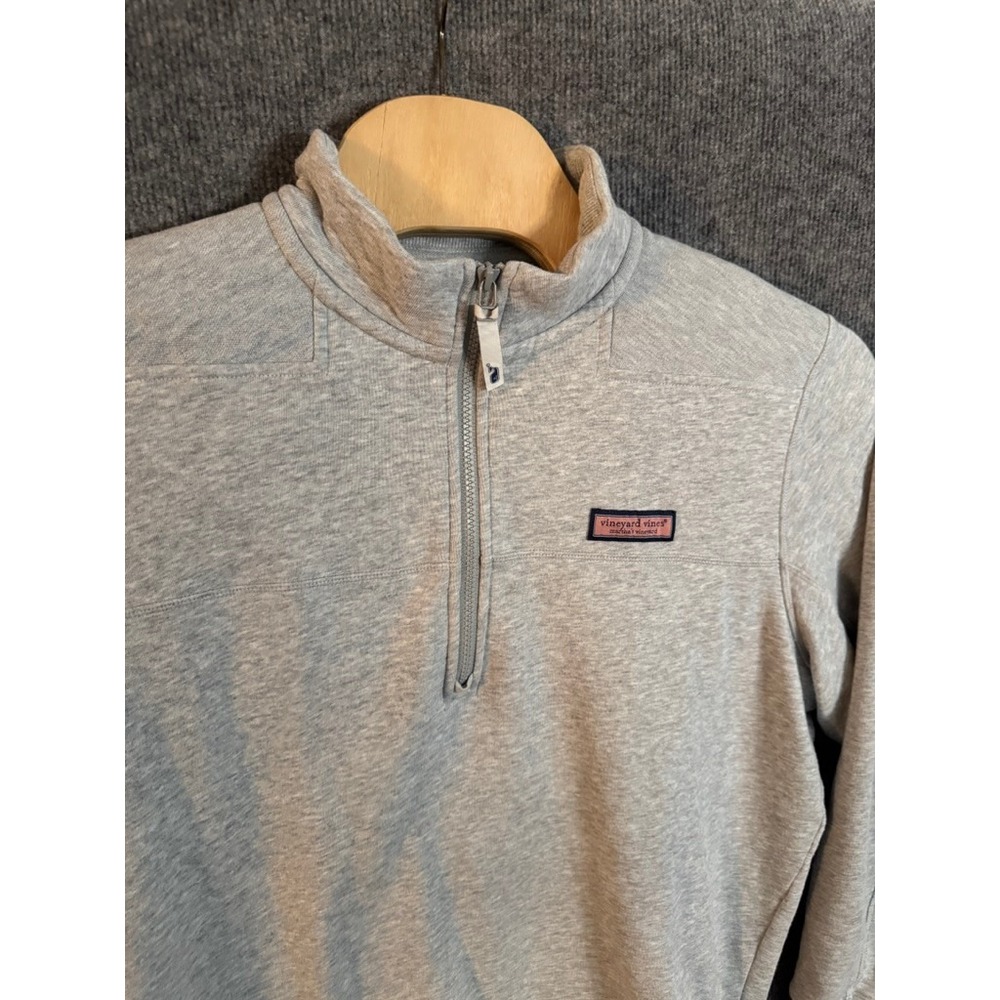 Vineyard Vines Mens Quarter Zip Pullover Heather Gray Cotton Blend Size L - Picture 6 of 9